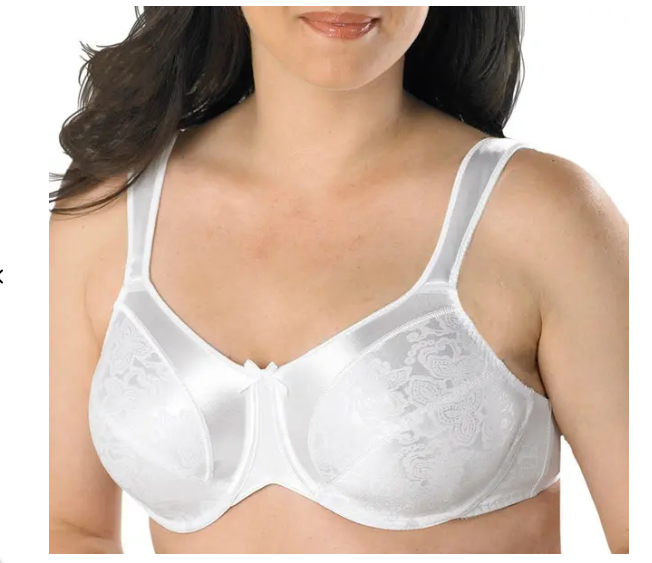 BALI Satin Tracings Comfort-U Minimizer Womens Black UW BRA 3562 NIP