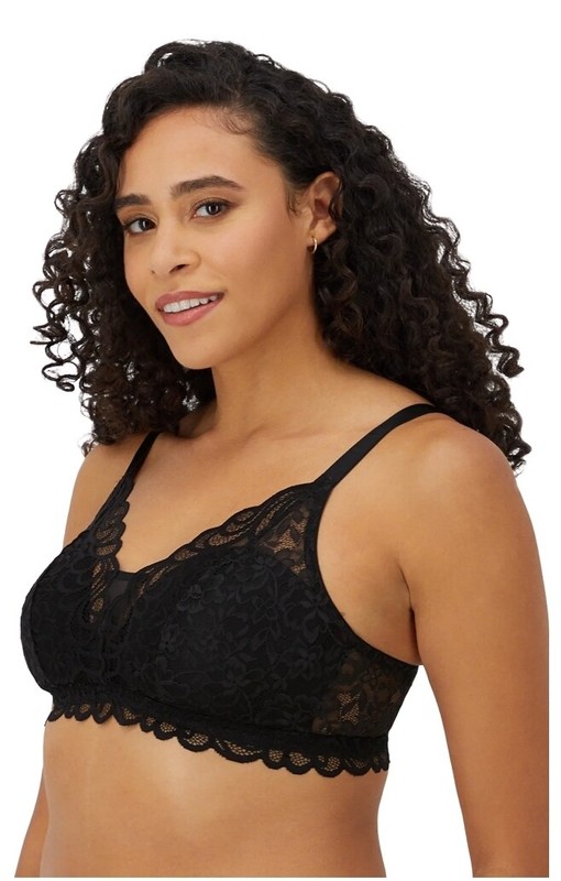 Bali Womens Beautifully You Lace Comfort Wireless Bra Black (CHOOSE SIZE)