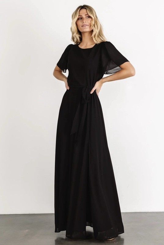 Baltic Born Naomi Short Sleeve Maxi Dress - Black