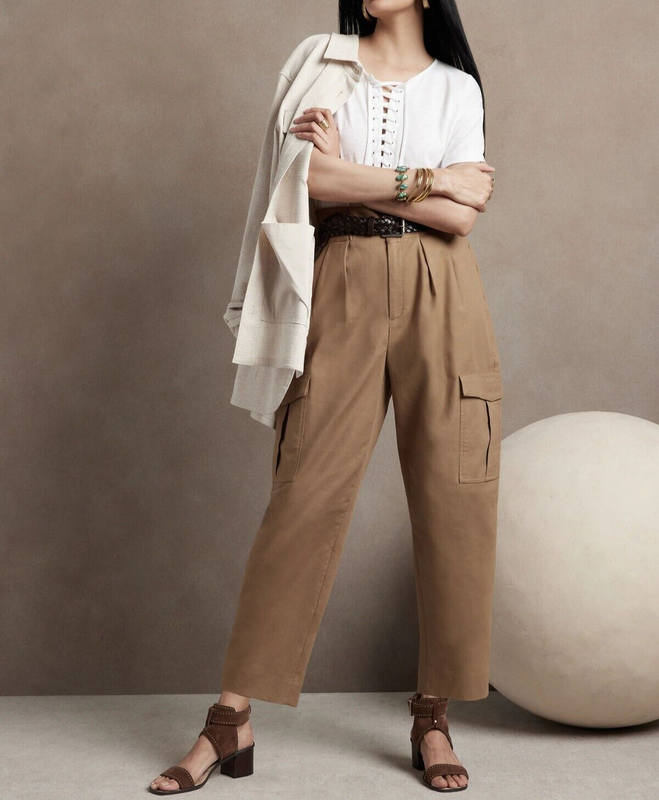BANANA REPUBLIC Boxy SUPIMA® Lace-Up T-Shirt #859279