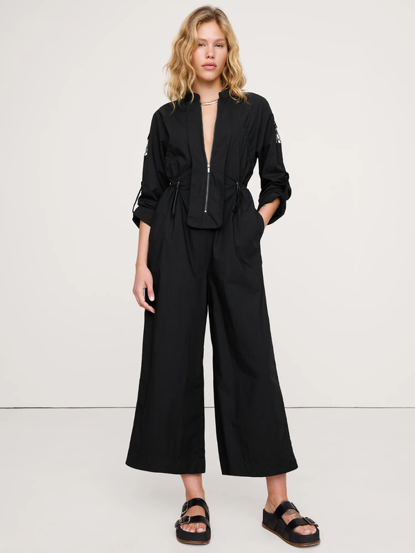 Banana Republic - Cotton Poplin Zip Utility Cropped Jumpsuit - Hot