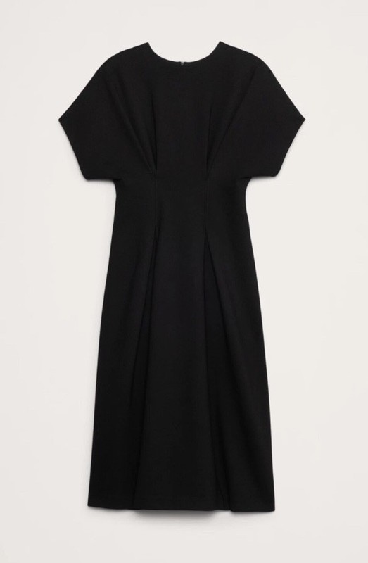 BANANA REPUBLIC Everywhere Ponte Seamed Midi Dress Size Medium Black #743566 NEW