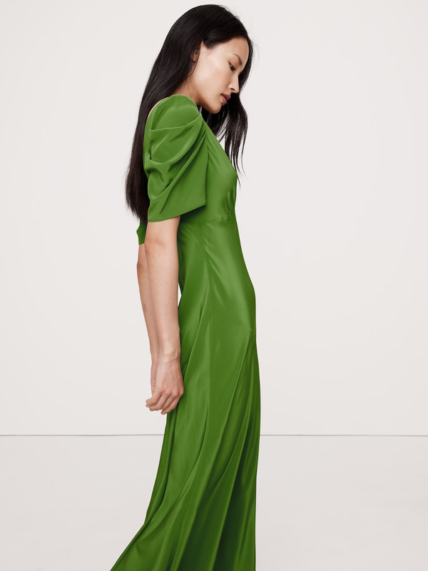Banana Republic - Matte Silk Maxi Dress Scenic Trail Green - Hot
