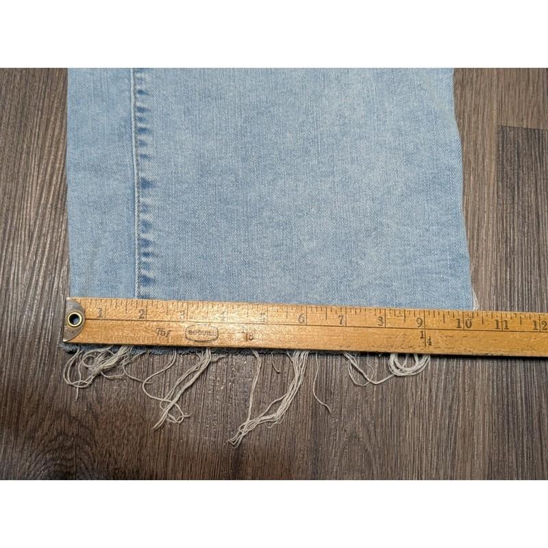 Banana Republic Wide Leg Cropped Jeans Frayed Hem Light Wash Denim Size 28