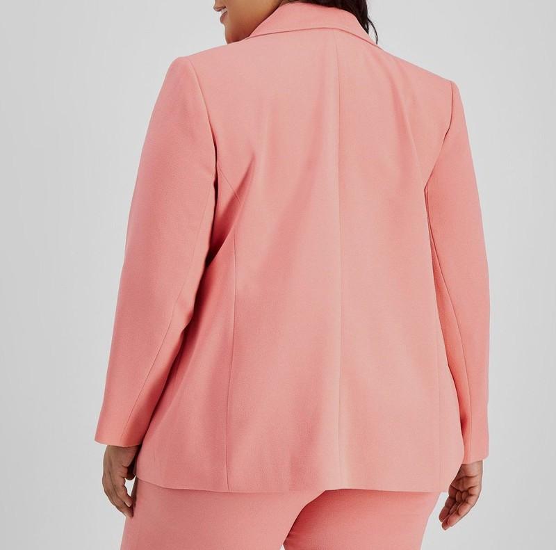 Bar III Womens Pink Notched-Collar Blazer Jacket Plus Size 2X