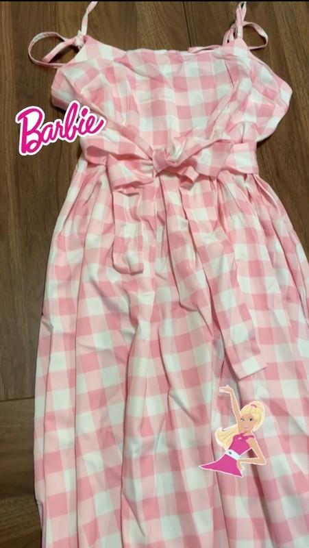 Barbie Pink Plaid Gingham Dress Halloween Costume Size MEDIUM