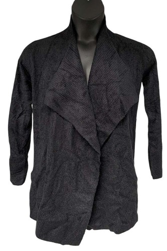 Barefoot Dreams Women's CozyChicLite Ribbed Island Wrap Cardigan Black