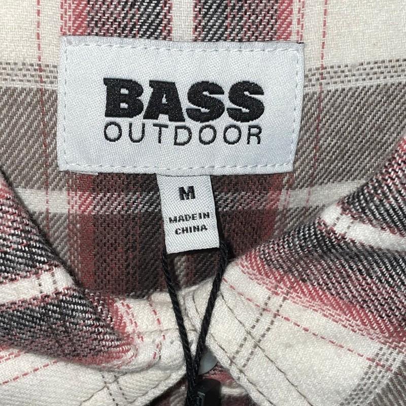 BASS OUTDOOR Plaid Windsor Stretch Flannel Shirt Ivory Medium