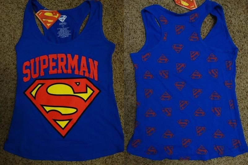 Batman Superman Allover Dc Comics Junior Racer Tank Top Shirt