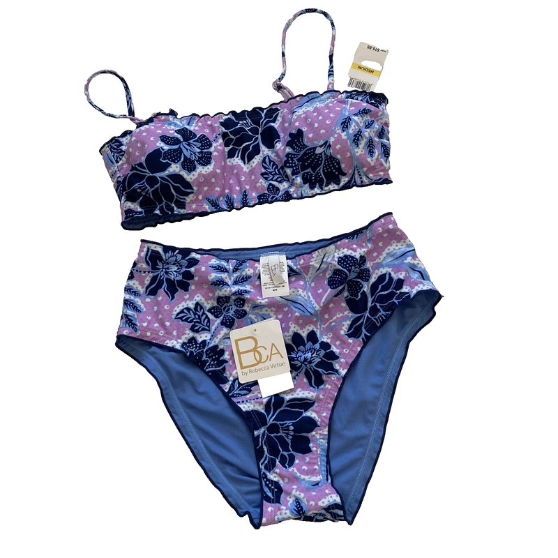 BCA by Rebecca Virtue Women's Swimsuit Size M Two-Piece Bikini Purple Floral NWT