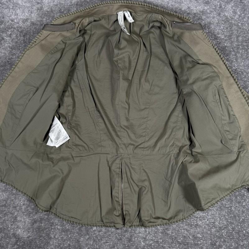 BCBG Max Azria Military Army Field Coat Officer Crop Jacket Women’s XS Green