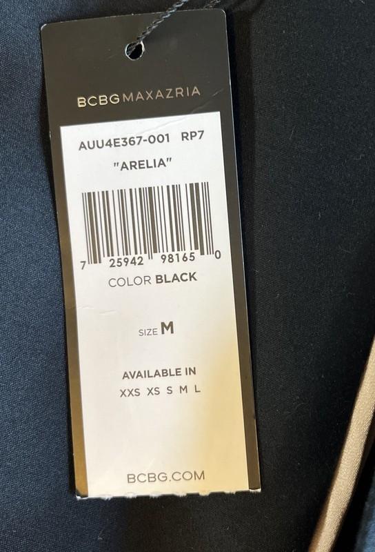 BCBGMaxazria Arelia Long Jacket Women’s M Black Zip Waist A-line Essential City