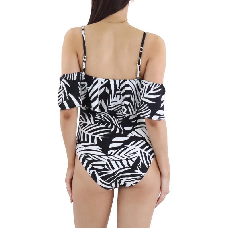 BCBGMAXAZRIA Womens B/W Quick Dry Nylon One-Piece Swimsuit S BHFO 9652