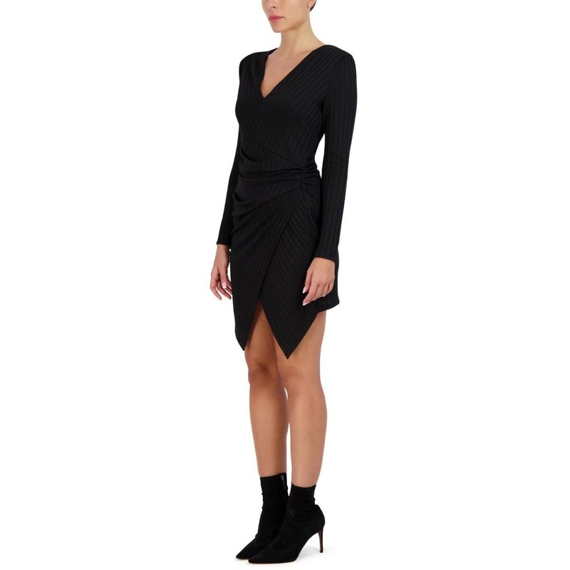 BCBGMAXAZRIA Womens Black Party Short Gathered Mini Dress XXS BHFO 7521