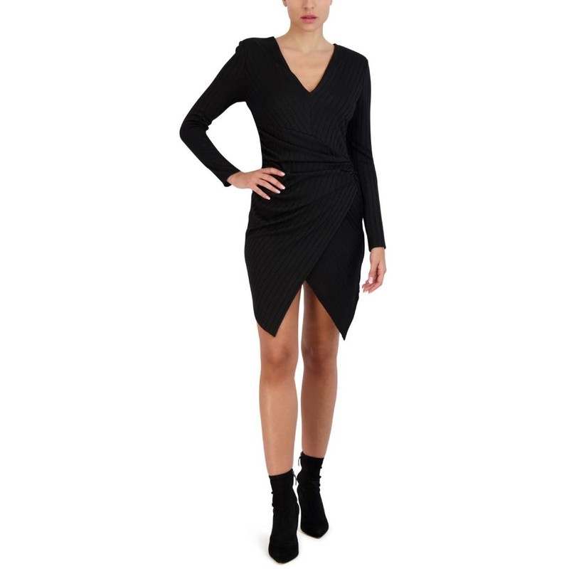 BCBGMAXAZRIA Womens Black Party Short Gathered Mini Dress XXS BHFO 7521