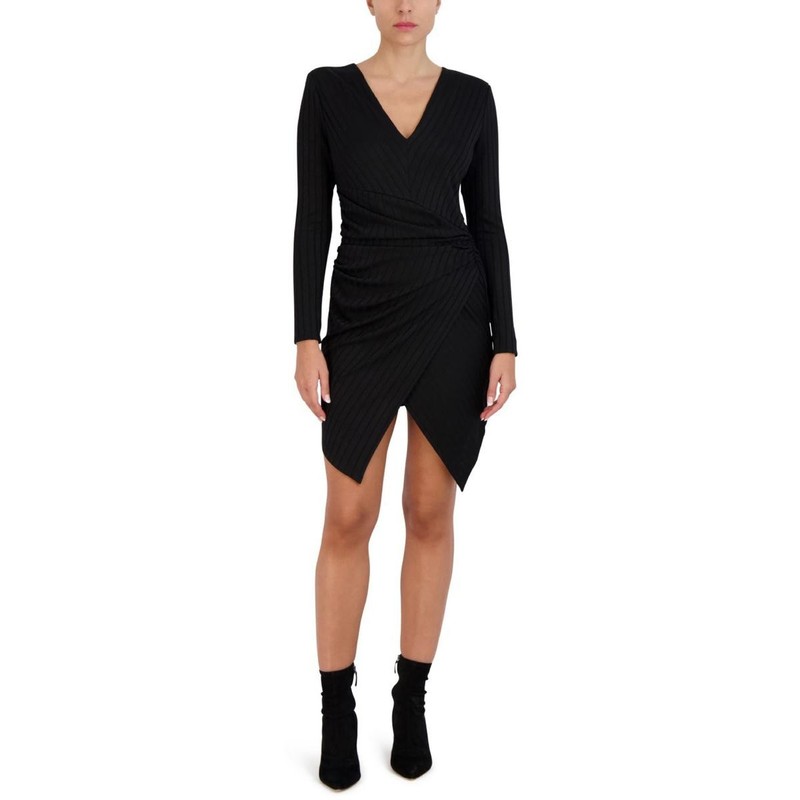 BCBGMAXAZRIA Womens Black Party Short Gathered Mini Dress XXS BHFO 7521