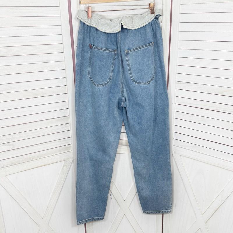 BDG Urban Outfitters Jeans Women 31 Blue Fold Over Paper Bag High Rise Floral