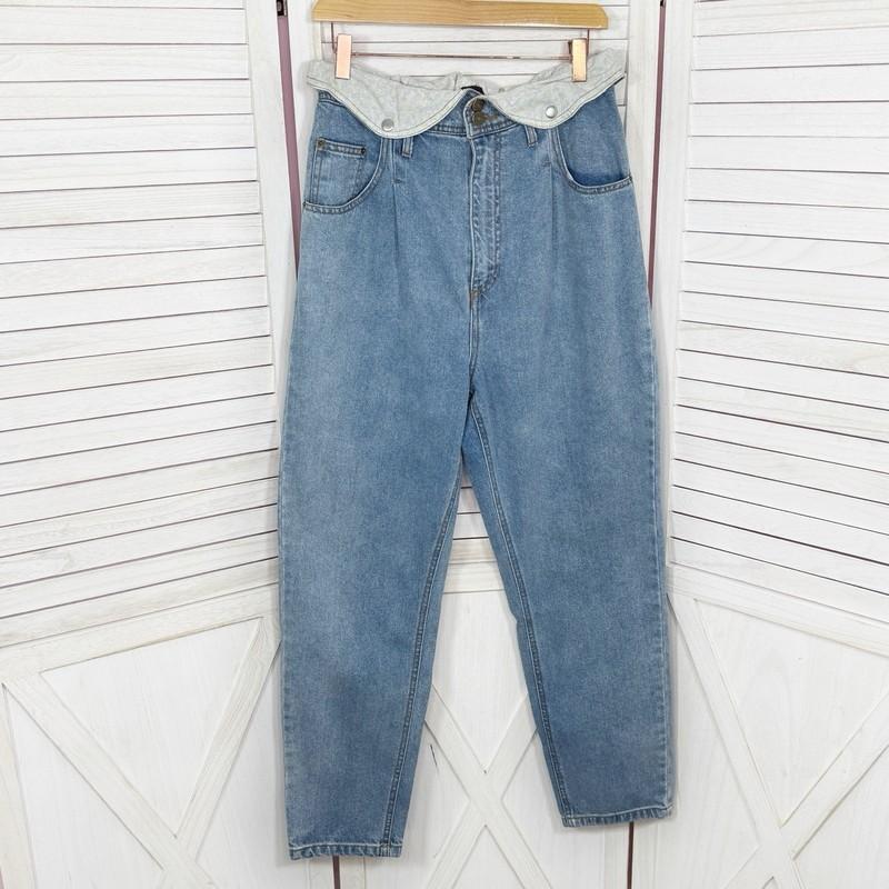 BDG Urban Outfitters Jeans Women 31 Blue Fold Over Paper Bag High Rise Floral