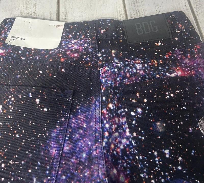BDG Urban Outfitters Size 27 Cowboy Jeans With Galaxy Pattern NWOT Black