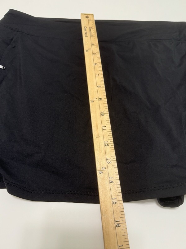 Beach House Swim Skirt Skort Womens 24W Black Zip Pocket (Sho1435Hh) Nylon Blend