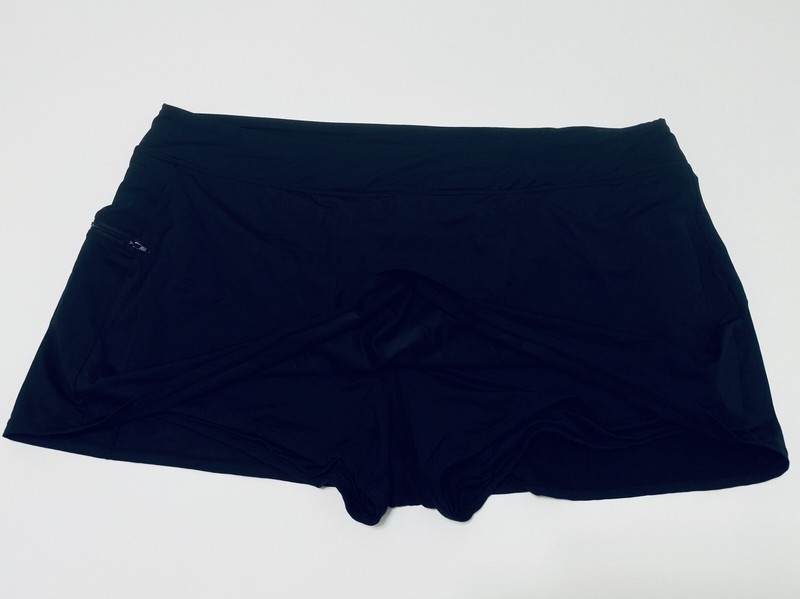 Beach House swim skirt Skort womens 24W black zip pocket (Sho1435Hh) Nylon Blend