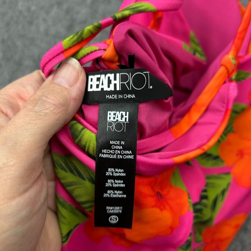 Beach Riot Stevie One Piece Swimsuit Women's Size Small Pink Red Floral NWT