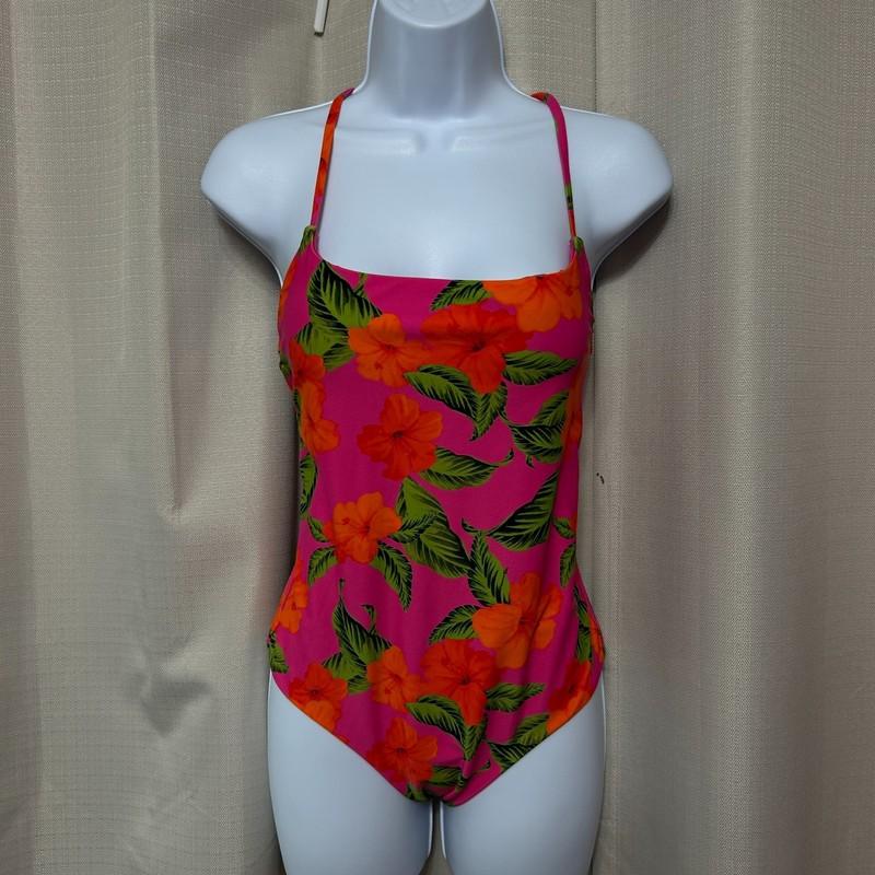 Beach Riot Stevie One Piece Swimsuit Women's Size Small Pink Red Floral NWT