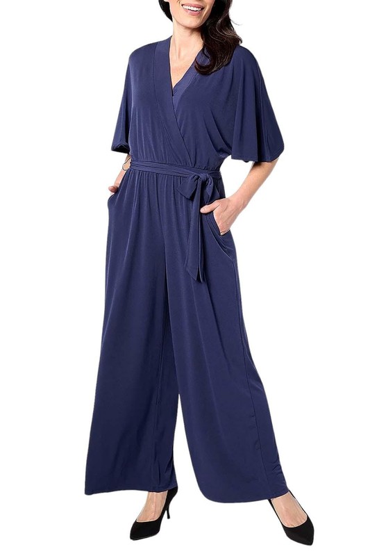BEAUTIFUL by Lawrence Zarian The Garcelle Belted Jumpsuit Navy