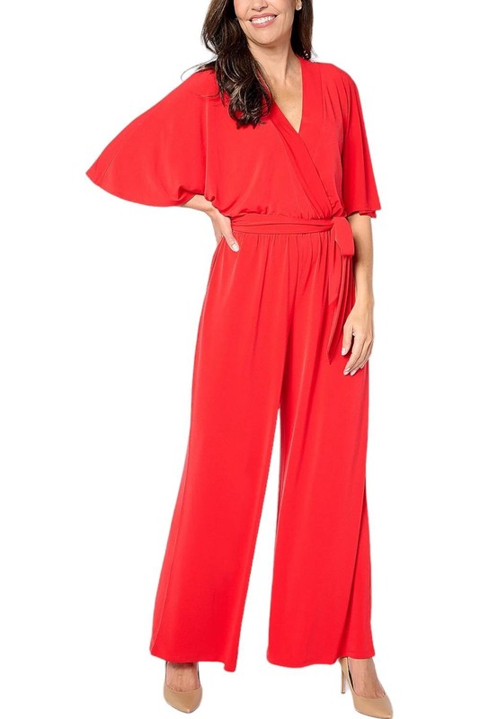 BEAUTIFUL by Lawrence Zarian The Garcelle Belted Jumpsuit Crimson