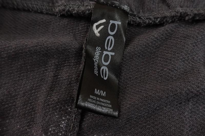 Bebe Womens Medium Charcoal Lightweight Knit Pocket Lace Up Lounge Pants New
