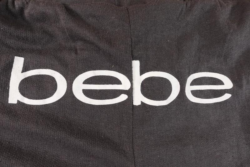 Bebe Womens Medium Charcoal Lightweight Knit Pocket Lace Up Lounge Pants New