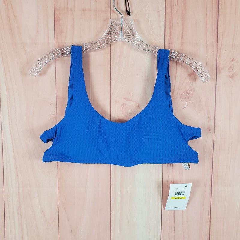 Becca Line In The Sand Womens Bralette Bikini Top Medium Blue Jay Polyester