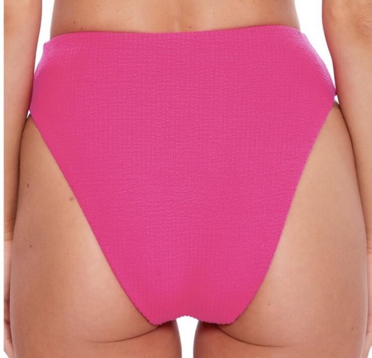 Becca Pucker Up Danielle High Waist Bikini Bottoms In Cosmopolitan Pink SZ S NWT