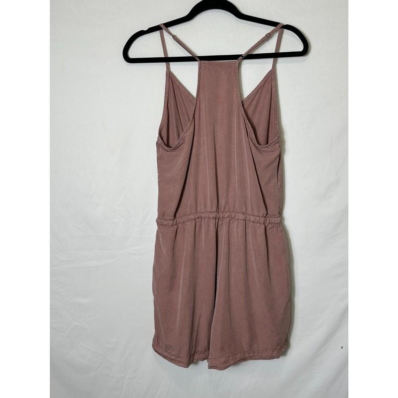 Becool Women's Mauve Faux Wrap Racerback Romper With Pockets Junior Size M
