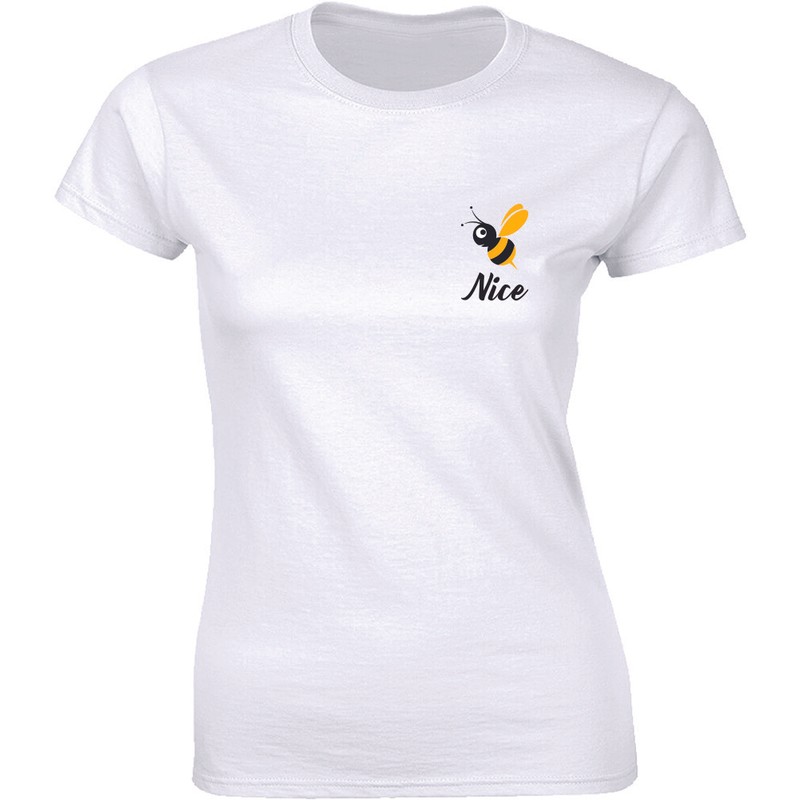Bee Nice Pocket T-shirt Honey Environment Good Vibes Vegan Kind Funny Shirt Tees