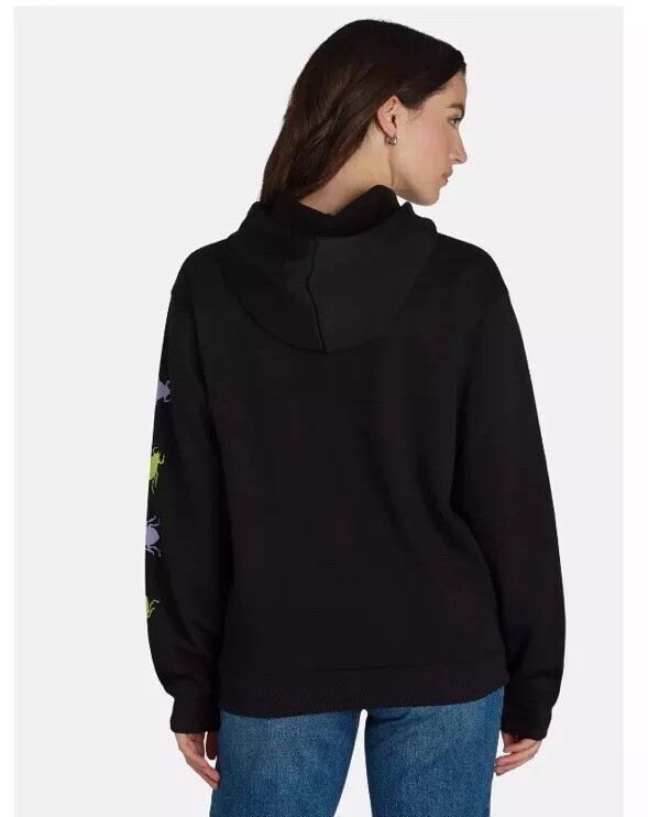 Beetlejuice Women’s Graphic Print Hoodie Pullover Shirt Black Size Small (4-6)