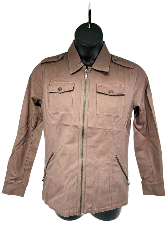 Belle by Kim Gravel Military Jacket Dark Mink