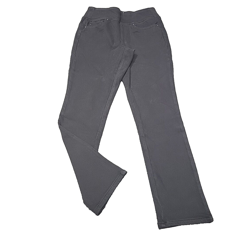 Belle by Kim Gravel Womens Pull On Flexibelle Jeans Size 4 Black with Pockets