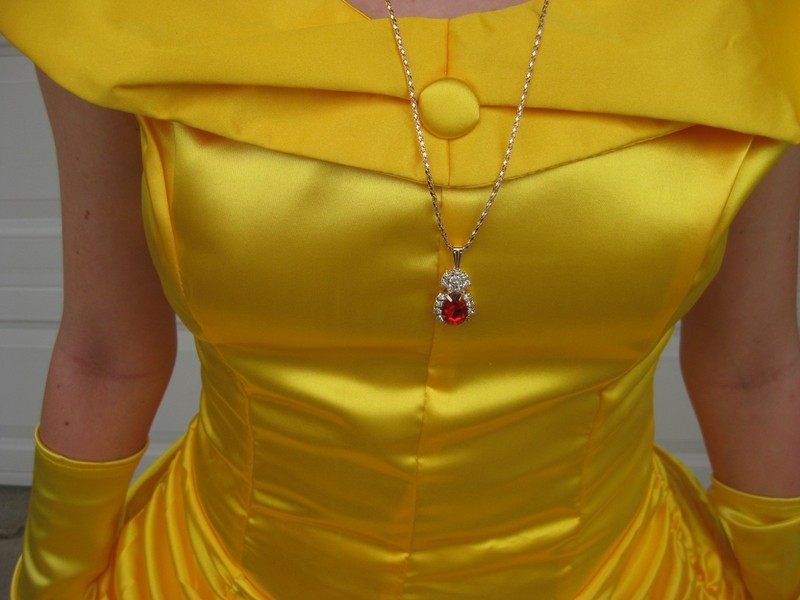 Belle Dress Yellow Sz Adult Small W/ Gloves Hair Tie Necklace Earrings