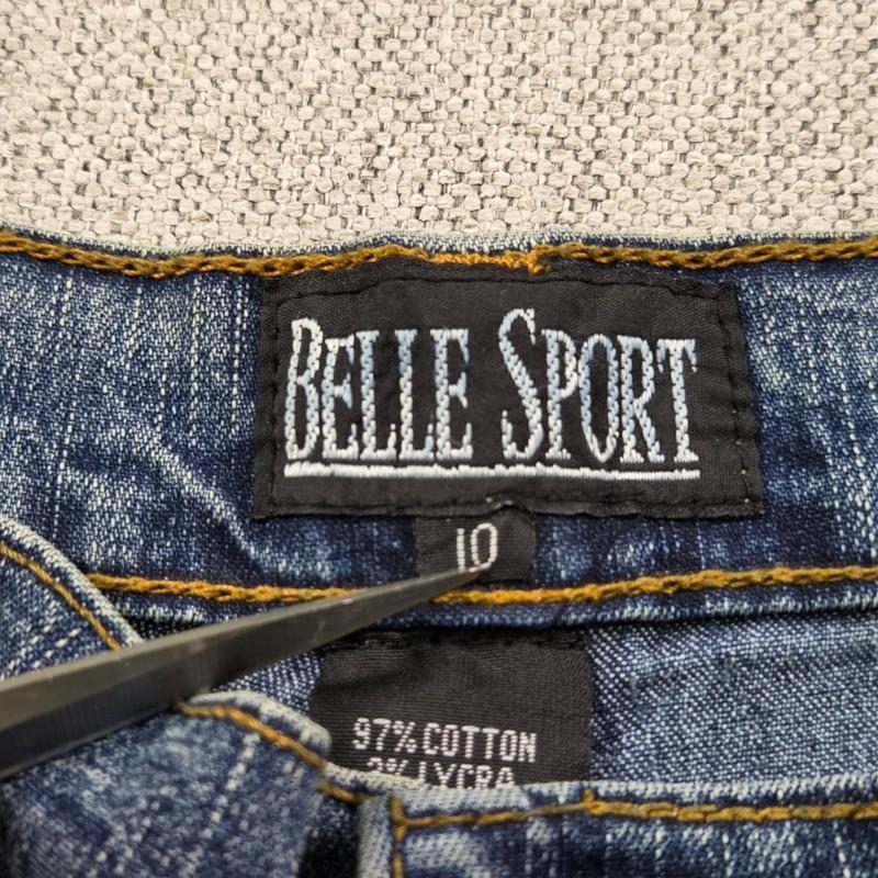 Belle Sport Jeans Women's Size 10 Straight Leg Embellished Lace 32 In Inseam