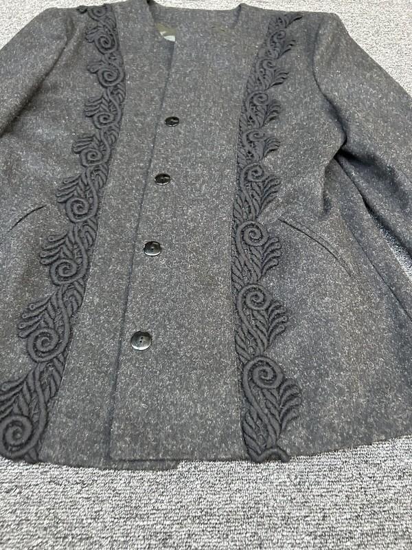 Bergland Tracht Women’s Black Mid Length Button Up 100% Wool Jacket Size 40