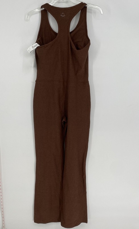 Beyond Yoga Womens Brown Sleeveless Scoop Neck One-Piece Jumpsuit Size Large