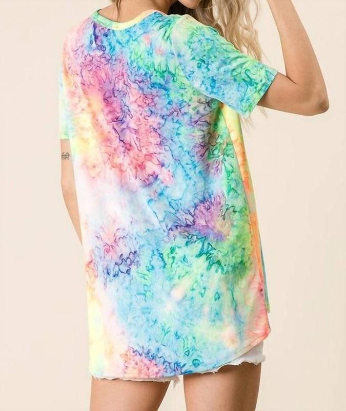 Bibi Neon Tie Dye Top Size S