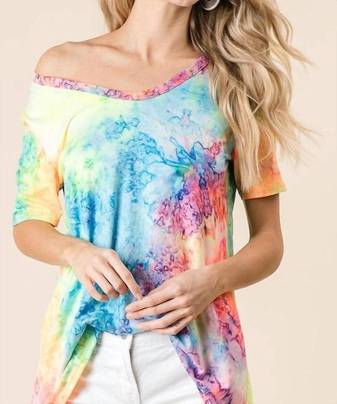 Bibi Neon Tie Dye Top Size S