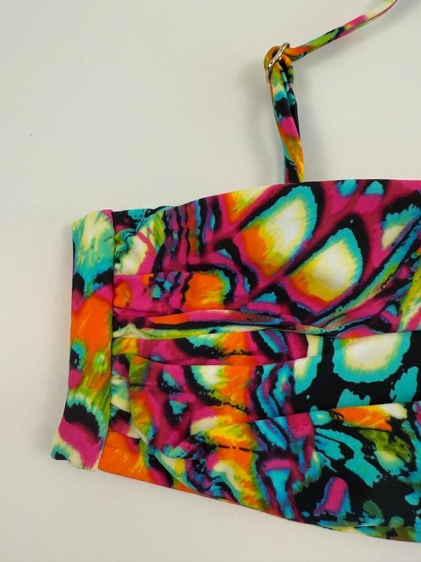 Bikini Bay Twist Bandeau Top Underwire Butterfly Wings Multicolor 8 NWT