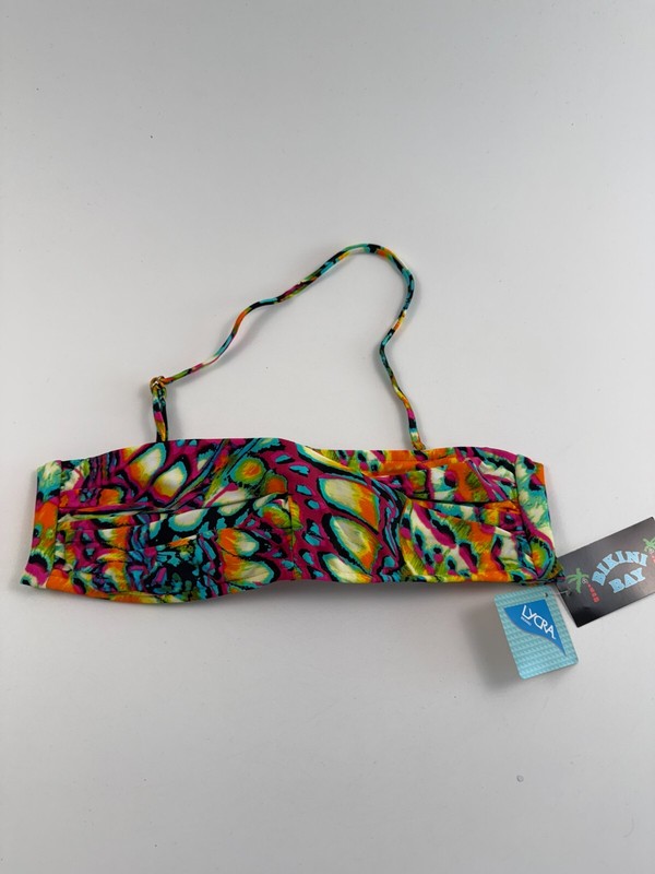 Bikini Bay Twist Bandeau Top Underwire Butterfly Wings Multicolor 8 NWT