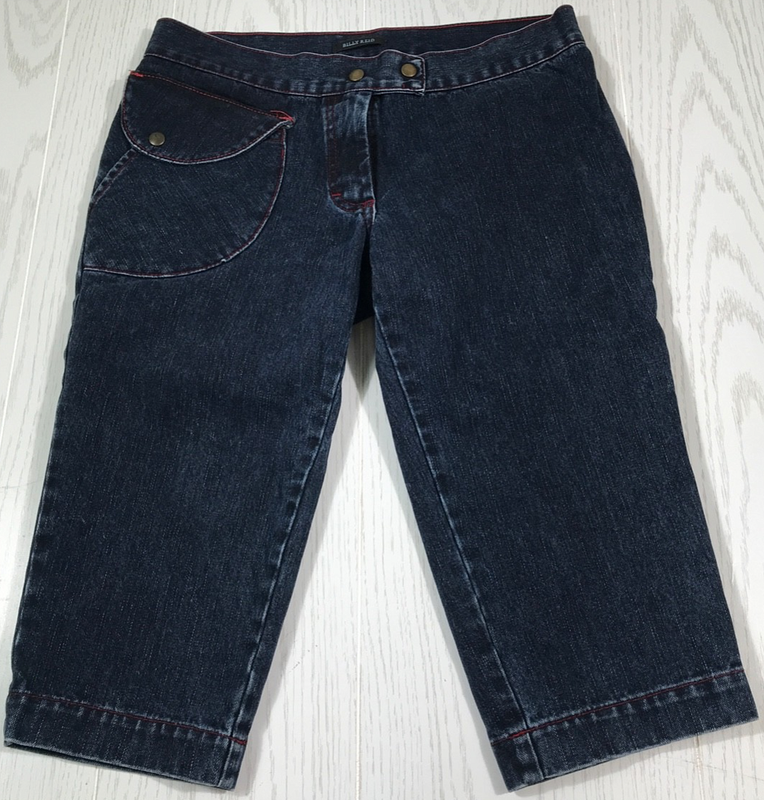 Billy Reid Jeans Women 28 Blue Capri Cotton Button Snap Low Rise Made In Italy