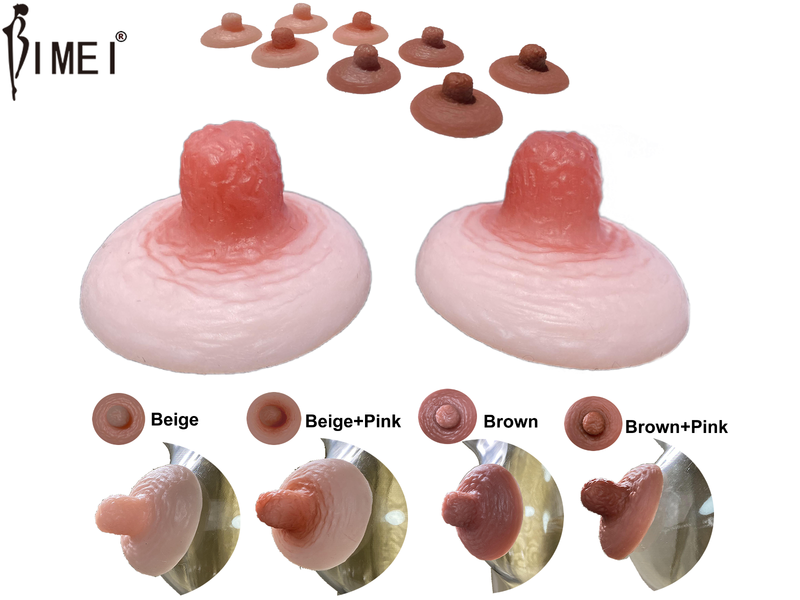BIMEI Adhesive Silicone Nipple Reusable for BreastForm Drag Queen Transgender #9