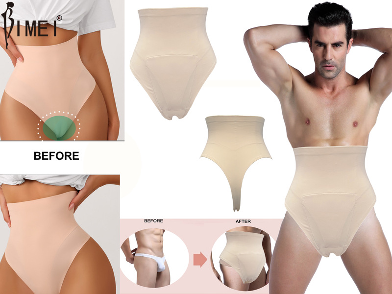 BIMEI Hiding Gaff Panty High Waist Thong Tape for Men Women Underwear