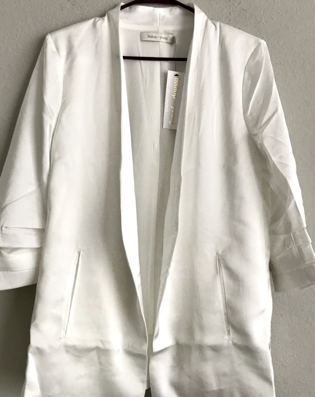 Bishop + Young Satin Iconic Blazer - White (Sz L) A383206